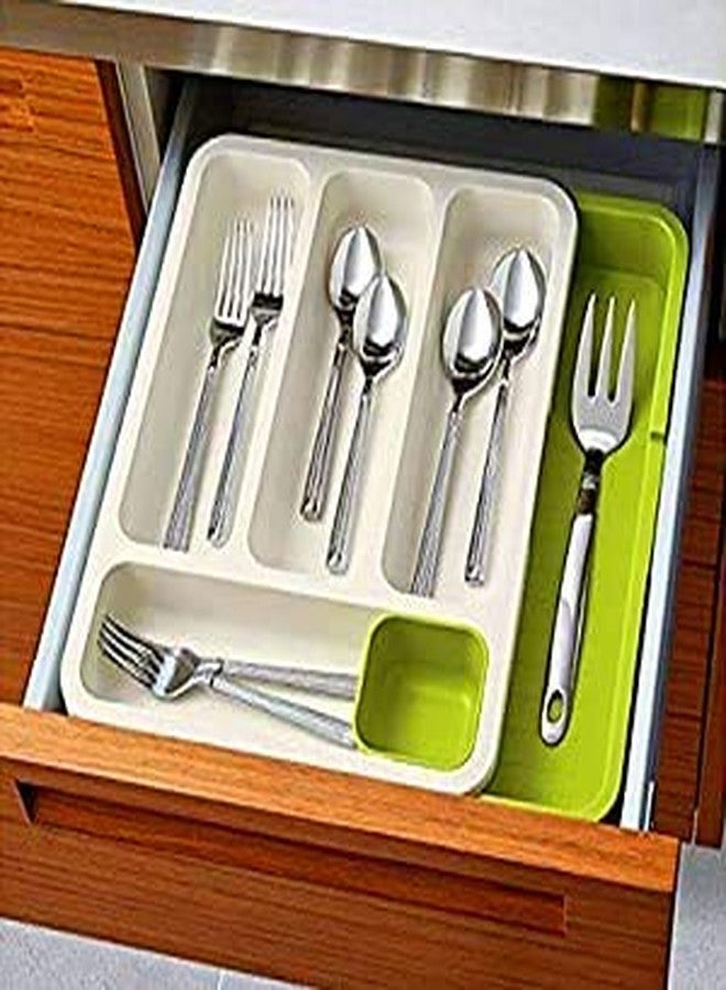 Styxon Drawer Store Expandable Cutlery Tray - Green - Image 4
